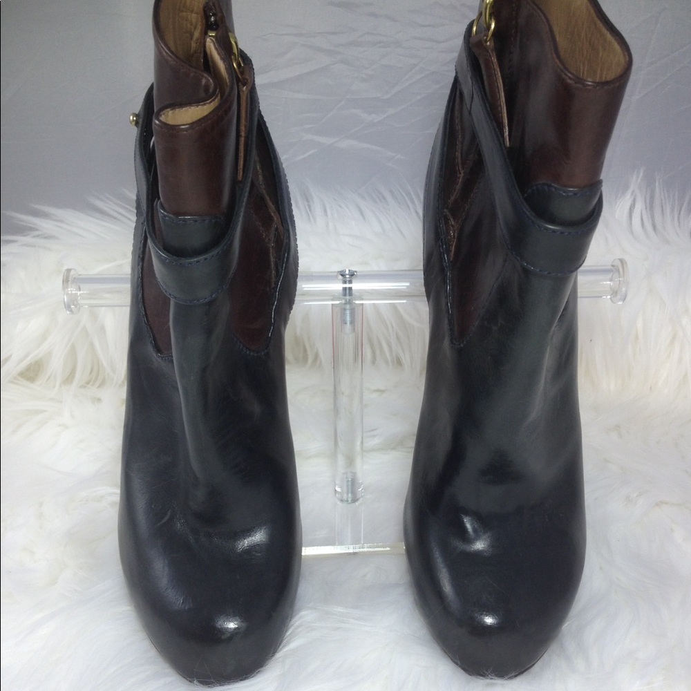 Authentic AQUAZZURA Leather Colorblock Ankle Boots